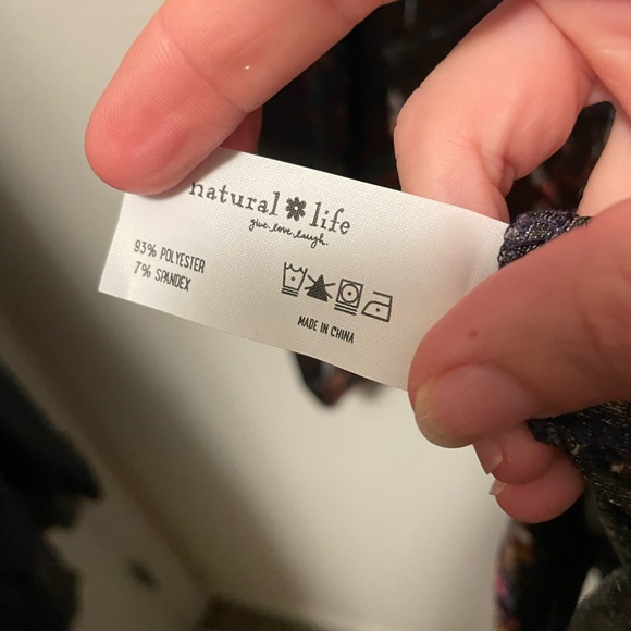 Natural Life NWT Tunic Longsleeve Velvet Button Up XXL Patchwork Floral Boho - Picture 3 of 10